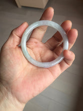 Load image into Gallery viewer, 53.5mm certified 100% natural icy watery light green purple slim round cut jadeite jade bangle PB73-1269
