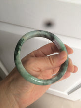 Load image into Gallery viewer, 60.1mm Certified Type A 100% Natural green/dark green Jadeite Jade bangle AS68-1658
