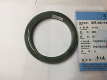 Load image into Gallery viewer, 55.7mm certified 100% natural type A dark green/black jadeite jade bangle PA35-1234
