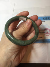 Load image into Gallery viewer, 55.7mm certified 100% natural type A dark green/black jadeite jade bangle PA35-1234
