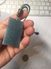 Load image into Gallery viewer, 100% Natural type A green/blue/gray Guatemala jadeite shadow carving little girl safe and sound pendant necklace/worry stone PC121
