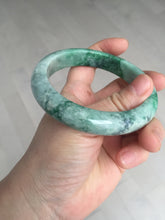 Load image into Gallery viewer, 60.5mm certified Type A 100% Natural sunny green gray black Jadeite Jade bangle BS81-9872
