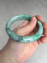 Load image into Gallery viewer, 60.5mm certified Type A 100% Natural sunny green gray black Jadeite Jade bangle BS81-9872
