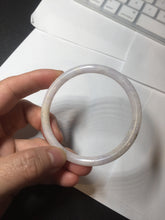 Load image into Gallery viewer, 54.8mm 100% natural Type A light purple white slim round cut jadeite jade bangle BM73
