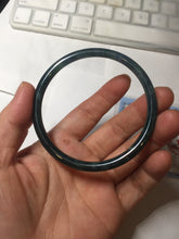 Load image into Gallery viewer, 60mm Certified Type A 100% Natural dark green/purple/blue/gray Guatemala slim round cut Jadeite bangle PA154-8845
