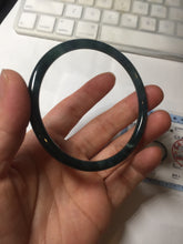 Load image into Gallery viewer, 60mm Certified Type A 100% Natural dark green/purple/blue/gray Guatemala slim round cut Jadeite bangle PA154-8845
