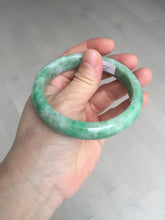 Load image into Gallery viewer, 59mm certified Type A 100% Natural sunny green white gray Jadeite Jade bangle BS80-9893
