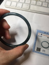 Load image into Gallery viewer, 60mm Certified Type A 100% Natural dark green/purple/blue/gray Guatemala slim round cut Jadeite bangle PA154-8845

