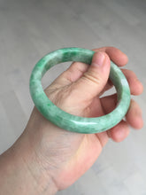 Load image into Gallery viewer, 59mm certified Type A 100% Natural sunny green white gray Jadeite Jade bangle BS80-9893
