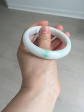 Load image into Gallery viewer, 55.7mm Certified Type A 100% Natural sunny green white Jadeite Jade bangle BP44-3179
