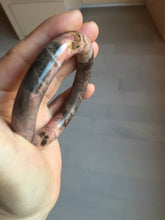 Load image into Gallery viewer, 55mm 100% natural pink/black/brown/yellow chubby round cut rose stone (Rhodonite) bangle AW36
