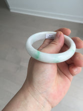 Load image into Gallery viewer, 55.7mm Certified Type A 100% Natural sunny green white Jadeite Jade bangle BP44-3179
