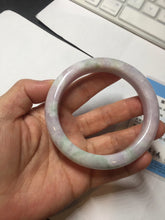 Load image into Gallery viewer, 59.5mm certified Type A 100% Natural light green sunny green light purple Jadeite Jade bangle BF147-8465
