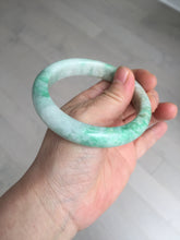 Load image into Gallery viewer, 58.5mm Certified type A 100% Natural sunny green/white Jadeite bangle AY87-3471
