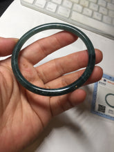 Load image into Gallery viewer, 59mm Certified Type A 100% Natural dark green/blue/gray Guatemala slim round cut Jadeite bangle PA156-8848
