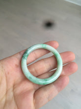 Load image into Gallery viewer, 35-38mm Type A 100% Natural sunny green/white Jadeite Jade kids bangle /scarf button group BF100
