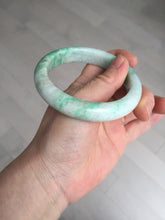 Load image into Gallery viewer, 58.5mm Certified type A 100% Natural sunny green/white Jadeite bangle AY87-3471
