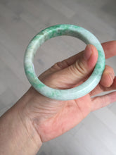 Load image into Gallery viewer, 58.5mm Certified type A 100% Natural sunny green/white Jadeite bangle AY87-3471
