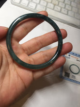 Load image into Gallery viewer, 59mm Certified Type A 100% Natural dark green/blue/gray Guatemala slim round cut Jadeite bangle PA156-8848
