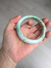 Load image into Gallery viewer, 58.5mm Certified type A 100% Natural sunny green/white Jadeite bangle AY87-3471
