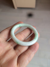 Load image into Gallery viewer, 35-38mm Type A 100% Natural sunny green/white Jadeite Jade kids bangle /scarf button group BF100
