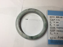 Load image into Gallery viewer, 59mm Certified Type A 100% Natural dark green/white/black Jadeite Jade bangle PA37-4165
