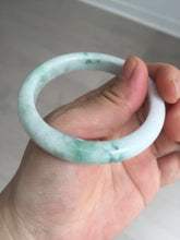 Load image into Gallery viewer, 53mm Certified Type A 100% Natural sunny green white(白底青) Jadeite Jade bangle BP41-3176
