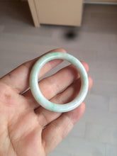 Load image into Gallery viewer, 35-38mm Type A 100% Natural sunny green/white Jadeite Jade kids bangle /scarf button group BF100
