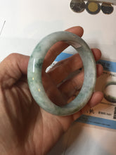 Load image into Gallery viewer, 59mm Certified Type A 100% Natural dark green/white/black Jadeite Jade bangle PA37-4165
