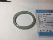 Load image into Gallery viewer, 49mm certified Type A 100% Natural icy watery light green oval Jadeite Jade bangle BQ11-3802
