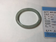 Load image into Gallery viewer, 49mm certified Type A 100% Natural icy watery light green oval Jadeite Jade bangle BQ11-3802
