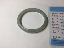 Load image into Gallery viewer, 49mm certified Type A 100% Natural icy watery light green oval Jadeite Jade bangle BQ11-3802
