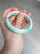 Load image into Gallery viewer, 56mm Certified type A 100% Natural sunny green/white Jadeite bangle AY87-3479
