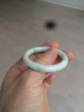 Load image into Gallery viewer, 35-38mm Type A 100% Natural sunny green/white Jadeite Jade kids bangle /scarf button group BF100
