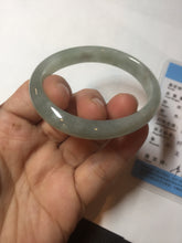 Load image into Gallery viewer, 49mm certified Type A 100% Natural icy watery light green oval Jadeite Jade bangle BQ11-3802
