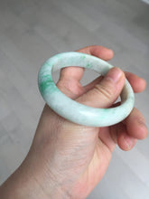 Load image into Gallery viewer, 56mm Certified type A 100% Natural sunny green/white Jadeite bangle AY87-3479
