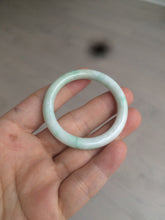 Load image into Gallery viewer, 35-38mm Type A 100% Natural sunny green/white Jadeite Jade kids bangle /scarf button group BF100
