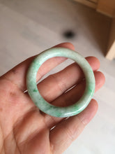 Load image into Gallery viewer, 35-38mm Type A 100% Natural sunny green/white Jadeite Jade kids bangle /scarf button group BF100
