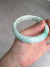 Load image into Gallery viewer, 56mm Certified type A 100% Natural sunny green/white Jadeite bangle AY87-3479
