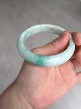 Load image into Gallery viewer, 56mm Certified type A 100% Natural sunny green/white Jadeite bangle AY87-3479
