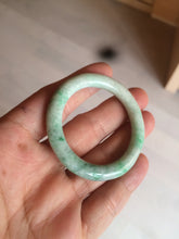 Load image into Gallery viewer, 35-38mm Type A 100% Natural sunny green/white Jadeite Jade kids bangle /scarf button group BF100
