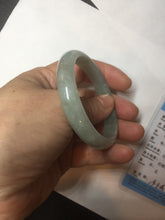 Load image into Gallery viewer, 49mm certified Type A 100% Natural icy watery light green oval Jadeite Jade bangle BQ11-3802
