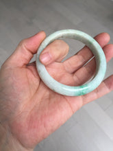 Load image into Gallery viewer, 56mm Certified type A 100% Natural sunny green/white Jadeite bangle AY87-3479
