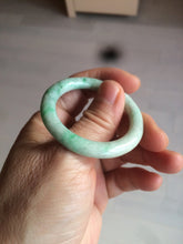 Load image into Gallery viewer, 35-38mm Type A 100% Natural sunny green/white Jadeite Jade kids bangle /scarf button group BF100
