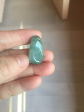 Load image into Gallery viewer, 100% Natural type A icy watery dark green/black/gary with green flying flowers Jadeite Jade belssed melon pendant PC124-3
