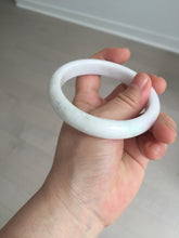 Load image into Gallery viewer, 59.5mm Certified Type A 100% Natural sunny green white (白底青) Jadeite Jade bangle BP42-3182
