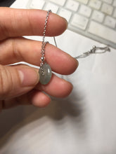 Load image into Gallery viewer, 12.9mm Type A 100% Natural icy watery dark green gray (淡油青) dainty Jadeite Jade Safety Guardian Button donuts pendant PA159
