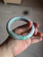 Load image into Gallery viewer, 58.3mm Certified 100% natural Type A sunny green/purple/yellow(Fu Lu Shou) chubby jadeite jade bangle AK55-1188
