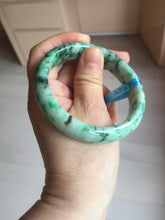 Load image into Gallery viewer, 57mm certified 100% natural sunny green/dark green/white jadeite jade bangle AD117-6634
