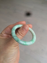 Load image into Gallery viewer, 35-38mm Type A 100% Natural sunny green/white Jadeite Jade kids bangle /scarf button group BF100
